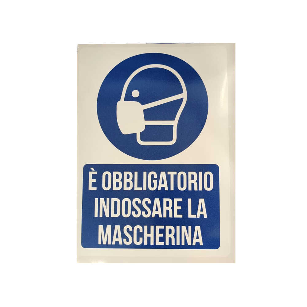 Adesivo Normaluz 'Uso Obbligatorio Della Mascherina' - Segnale In Vinile 10x15 Cm Per Interni - Conforme Norme Sicurezza