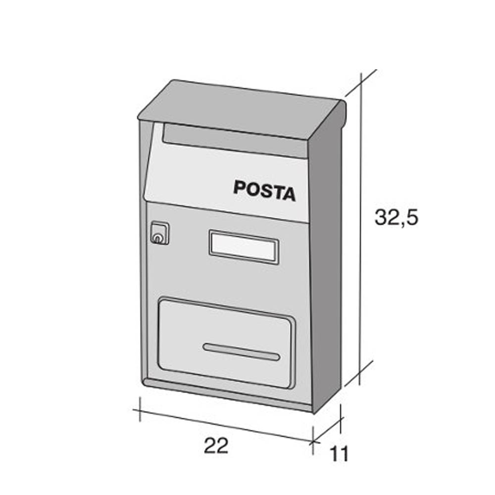CASSETTA POSTALE ALUBOX RESIDENCE, 26 X 9 X 41 CM, COLORE VERDE