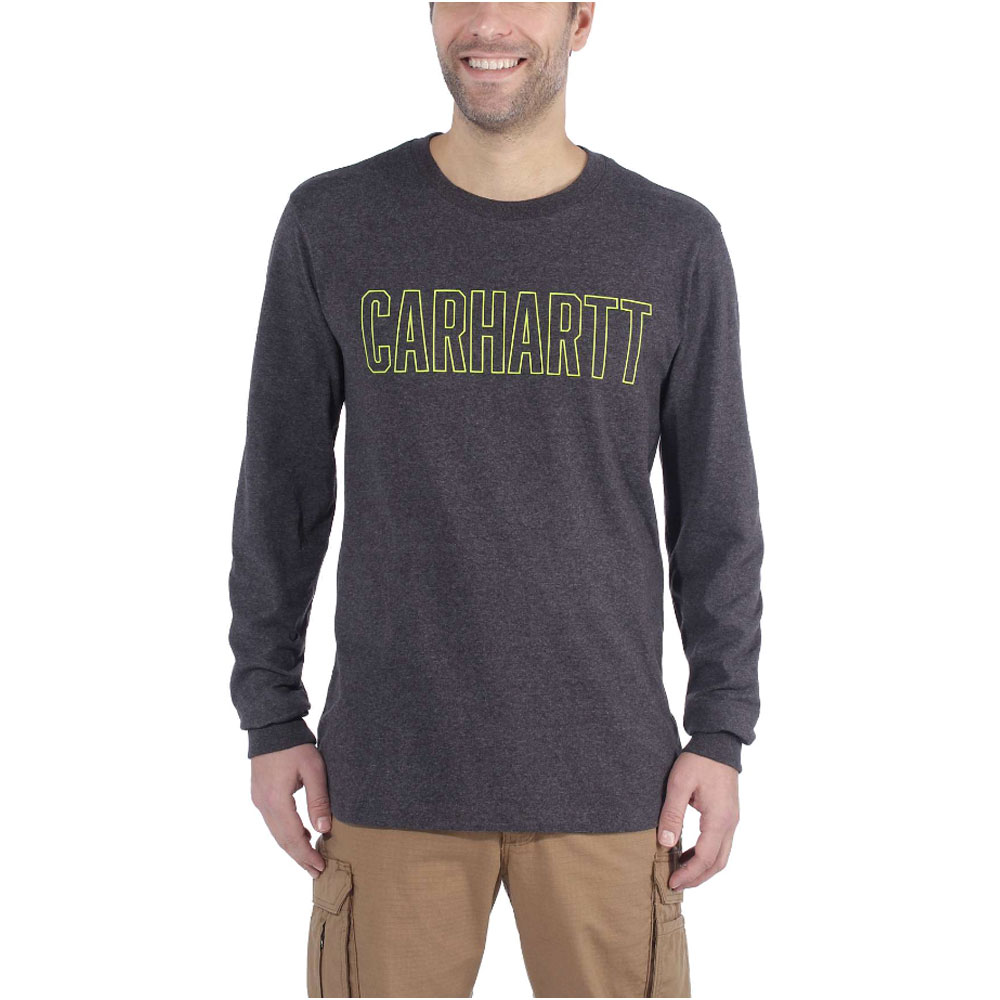 MAGLIA MANICHE LUNGHE CARHARTT WORKWEAR BLOCK LOGO GRIGIO